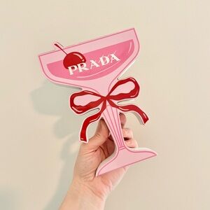 Pink and Red Martini Wood Decor